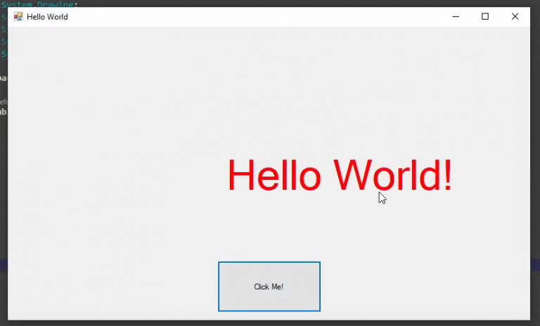 hello world c# visual studio 2019